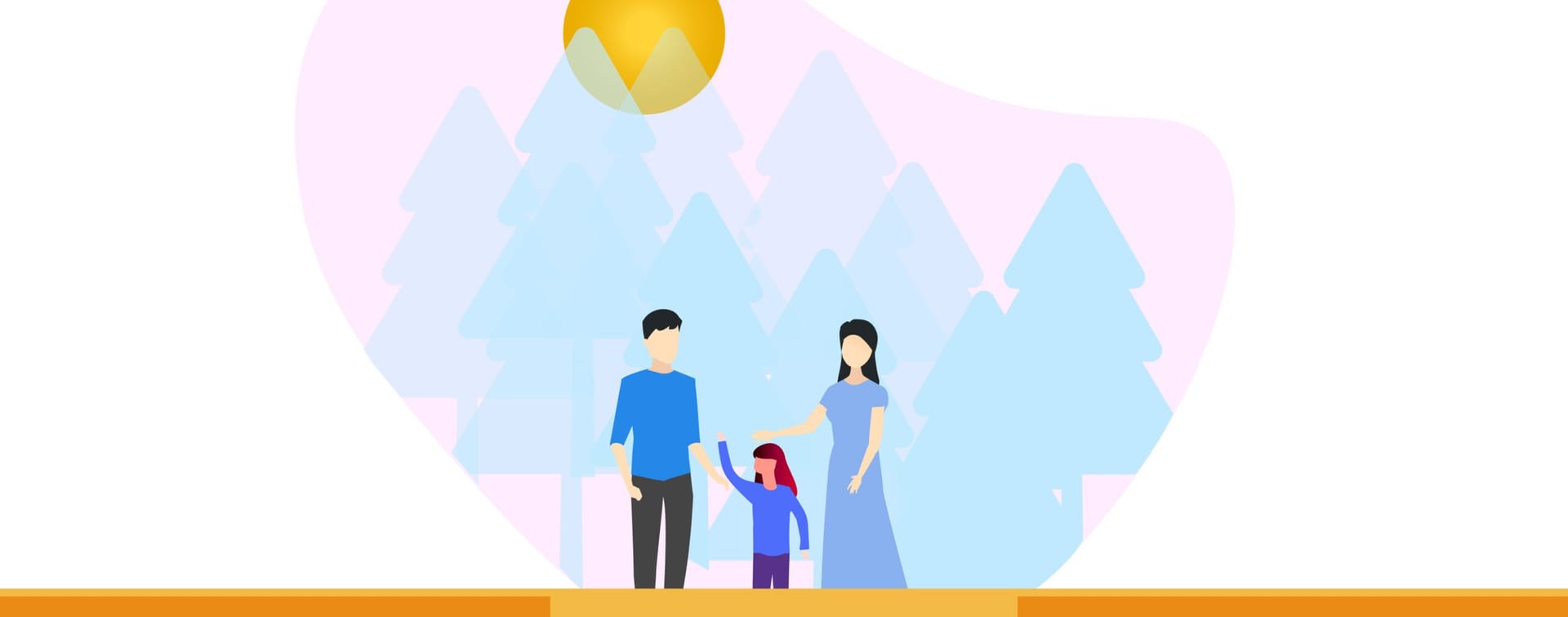 Paternity and Maternity Leave in California - graphic of a family of three