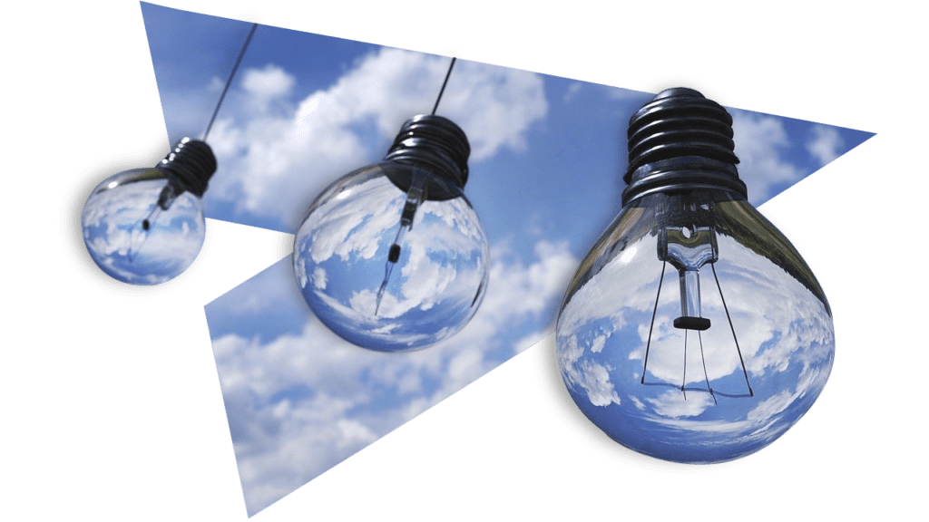 cloud based software - image of string of lightbulbs