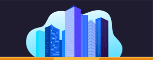 Vector image showing a vibrant cityscape, demonstrating how a fractional CFO can help a business save money.