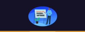 vector image of working with payroll software